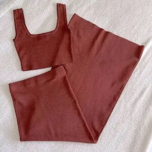 Elegant Brown Skirt Set